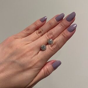 NWT Diamonique Halo Diamond Stud Earrings